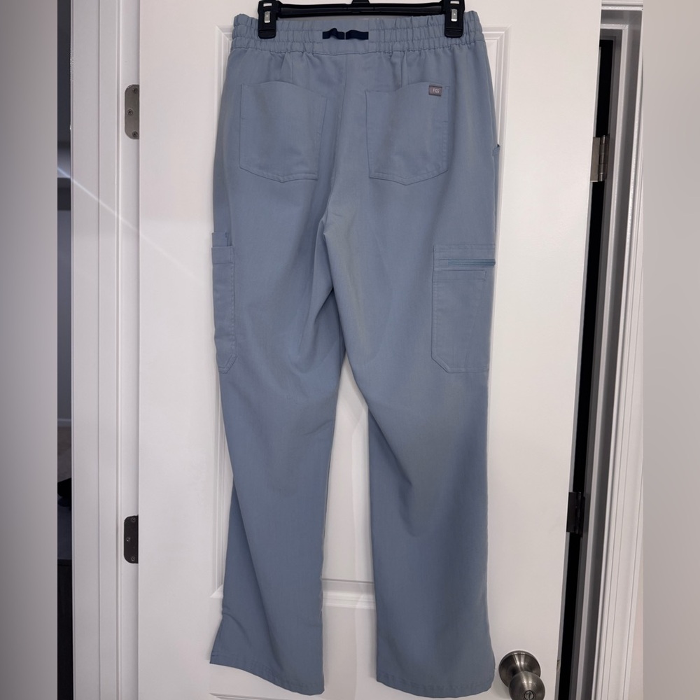 Figs Dusty Blue Women's High Waisted Dowa scrubs pants - Picture 3 of 5